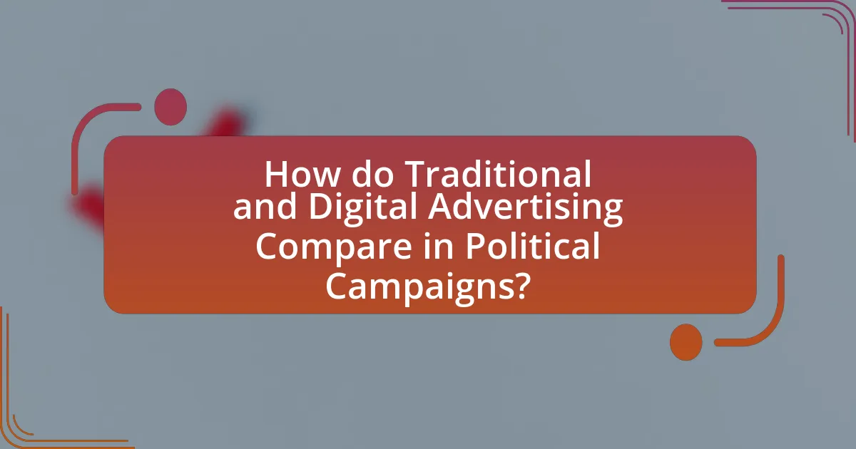 How do Traditional and Digital Advertising Compare in Political Campaigns?